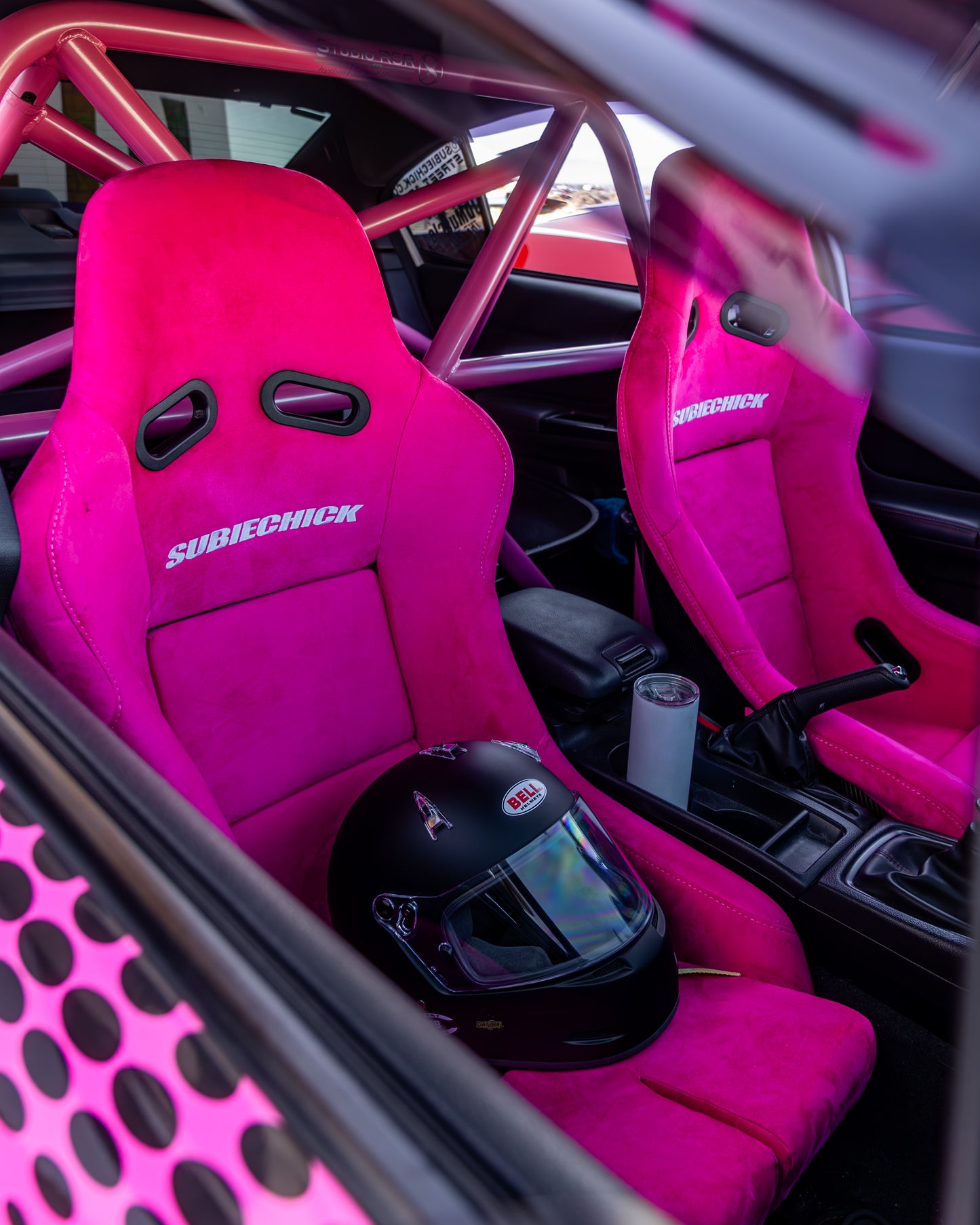 Pink Carbon Fiber Racing Seats